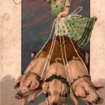 Новогодняя открытка со свиньями